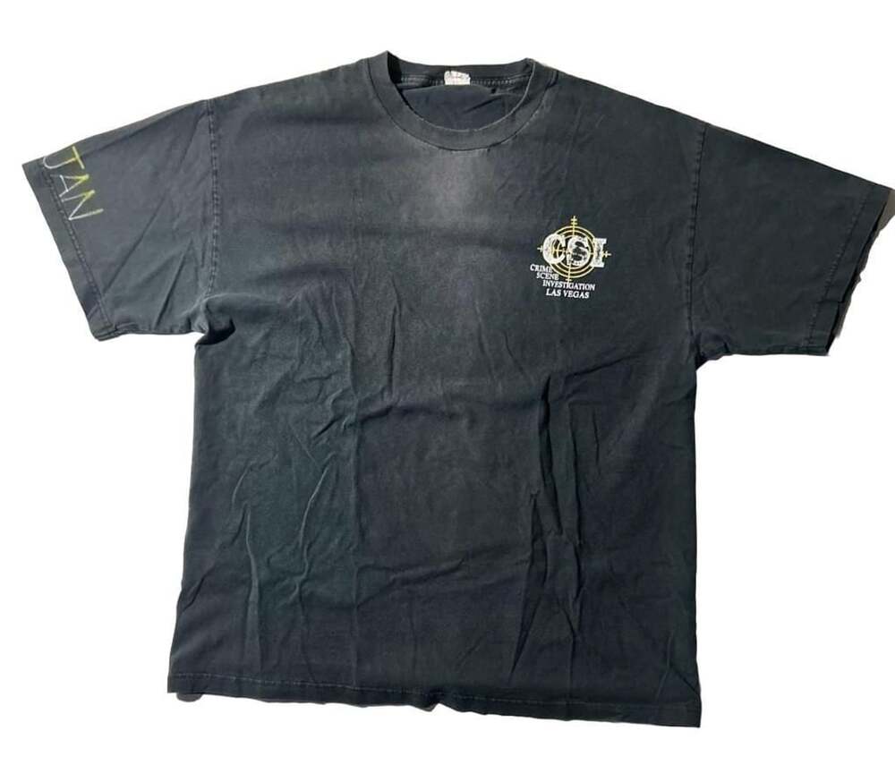 VTG AAA CSI Crime Scene Investigation Las Vegas T-Shirt Sun Faded Black Size XL